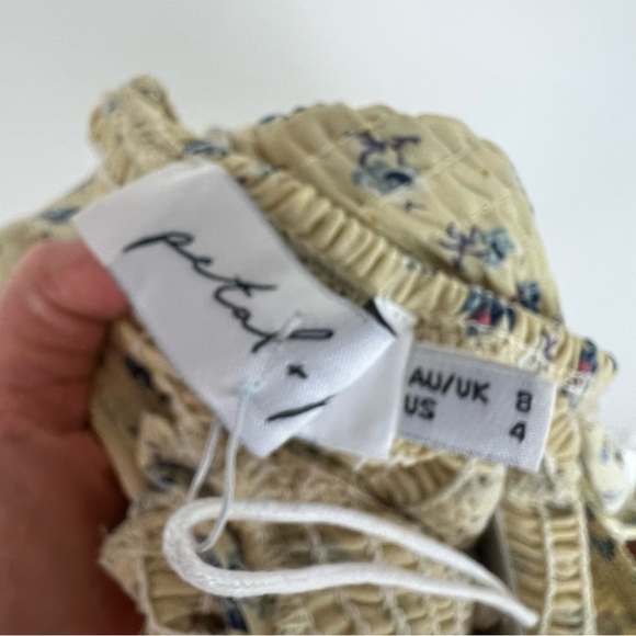 NWT PETAL & PUP LEIA Floral Yellow Smocked Midi Dress Size 4 - Picture 6 of 11